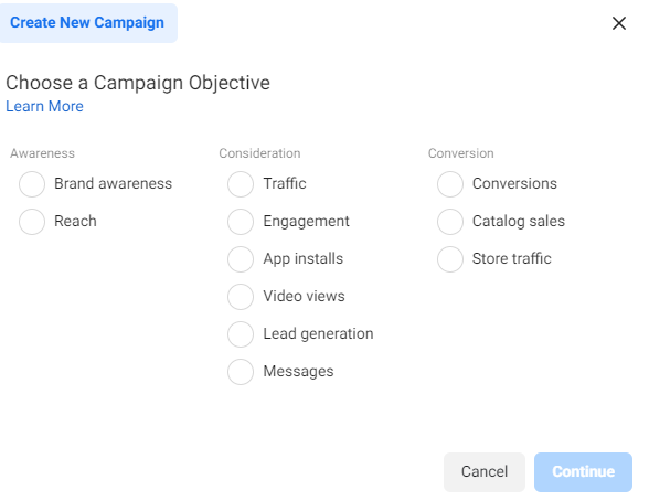 Facebook Ads: Creating a New Campaign, Help Center