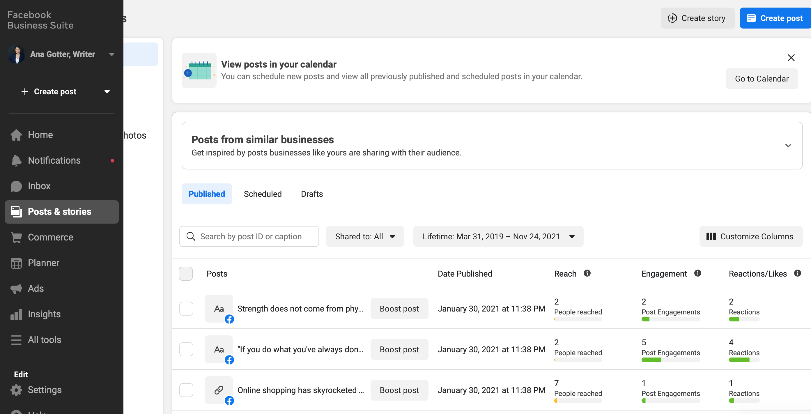 Facebook traffic down after using the meta business suite