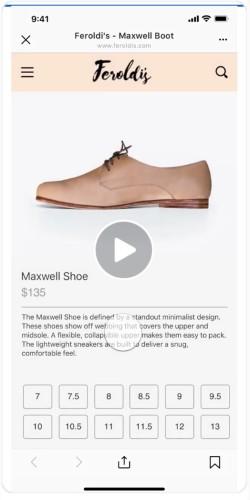 Instagram shoppable video ad example