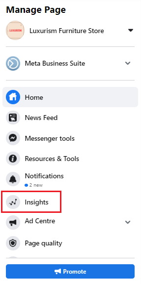 Facebook Page insights